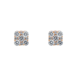 LeRongé Cushion Cluster Stud Earrings
