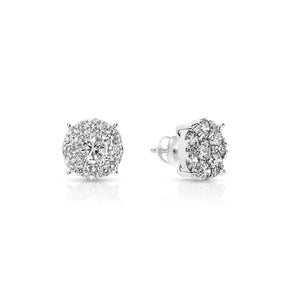 LeRongé Diamond Halo Stud Earrings