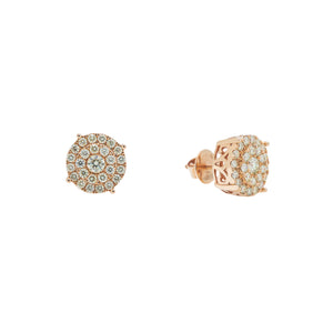 LeRongé Diamond Multi-Row Halo Stud Earrings