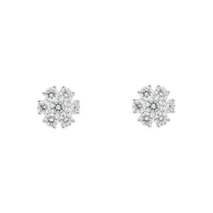 LeRongé Diamond Floral Cluster Stud Earrings
