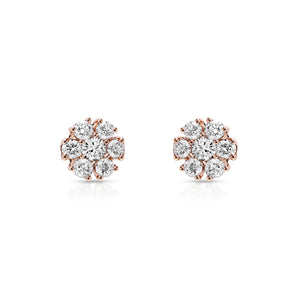 LeRongé Diamond Floral Cluster Stud Earrings