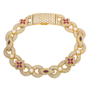 LeRongé Diamond & Ruby Link Bracelet