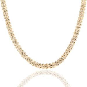 LeRongé Diamond prong Cuban necklace in yellow gold