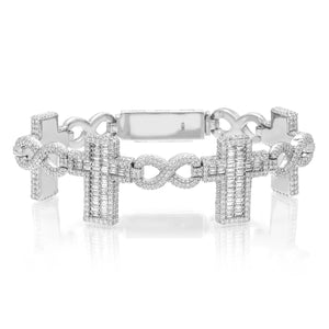 LeRongé Diamond Cross Bracelet