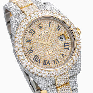 Rolex datejust 2 diamond watch 41mm champagne dial