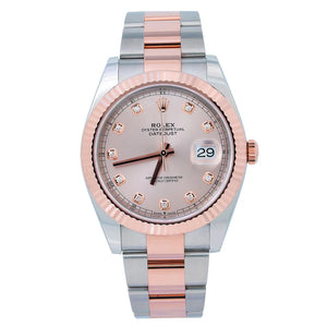 Rolex datejust 41mm pink diamond dial