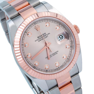 Rolex datejust 41mm pink diamond dial