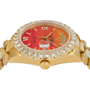 Rolex day-date 36mm orange diamond bezel and numerals