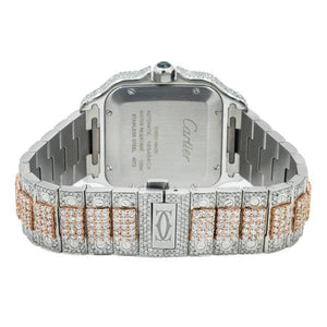 Cartier Santos 40MM with Diamond Dial and Two Tone Bracelet