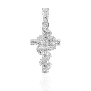 Diamond Snake Cross pendant 2.09 ctw
