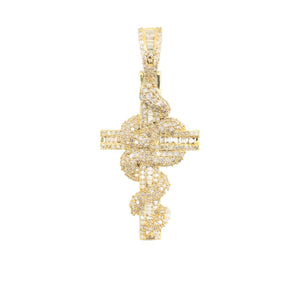 Diamond Snake Cross pendant 2.09 ctw