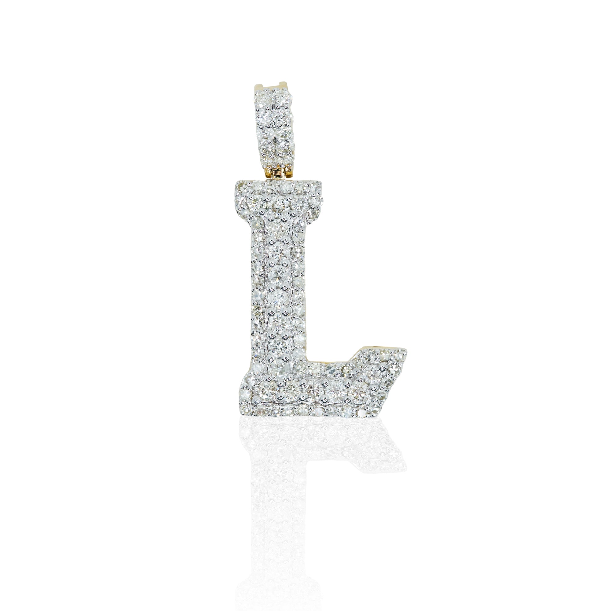 Diamond L Initial letter Pendant 1.62 ctw