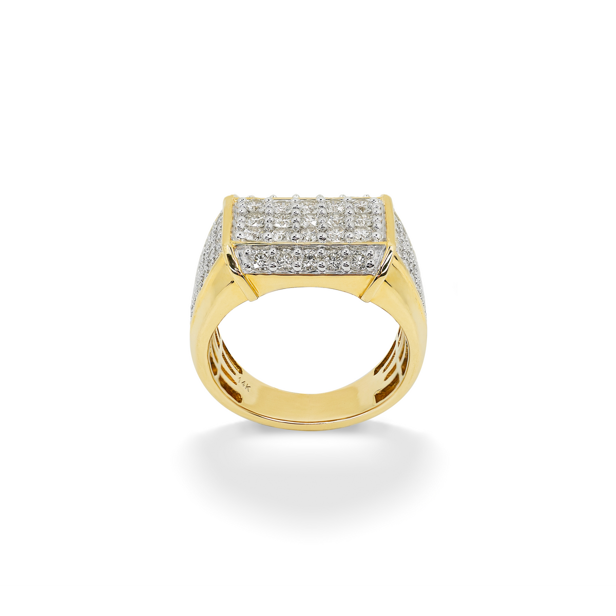 Diamond Square pinky ring 2.25 ctw