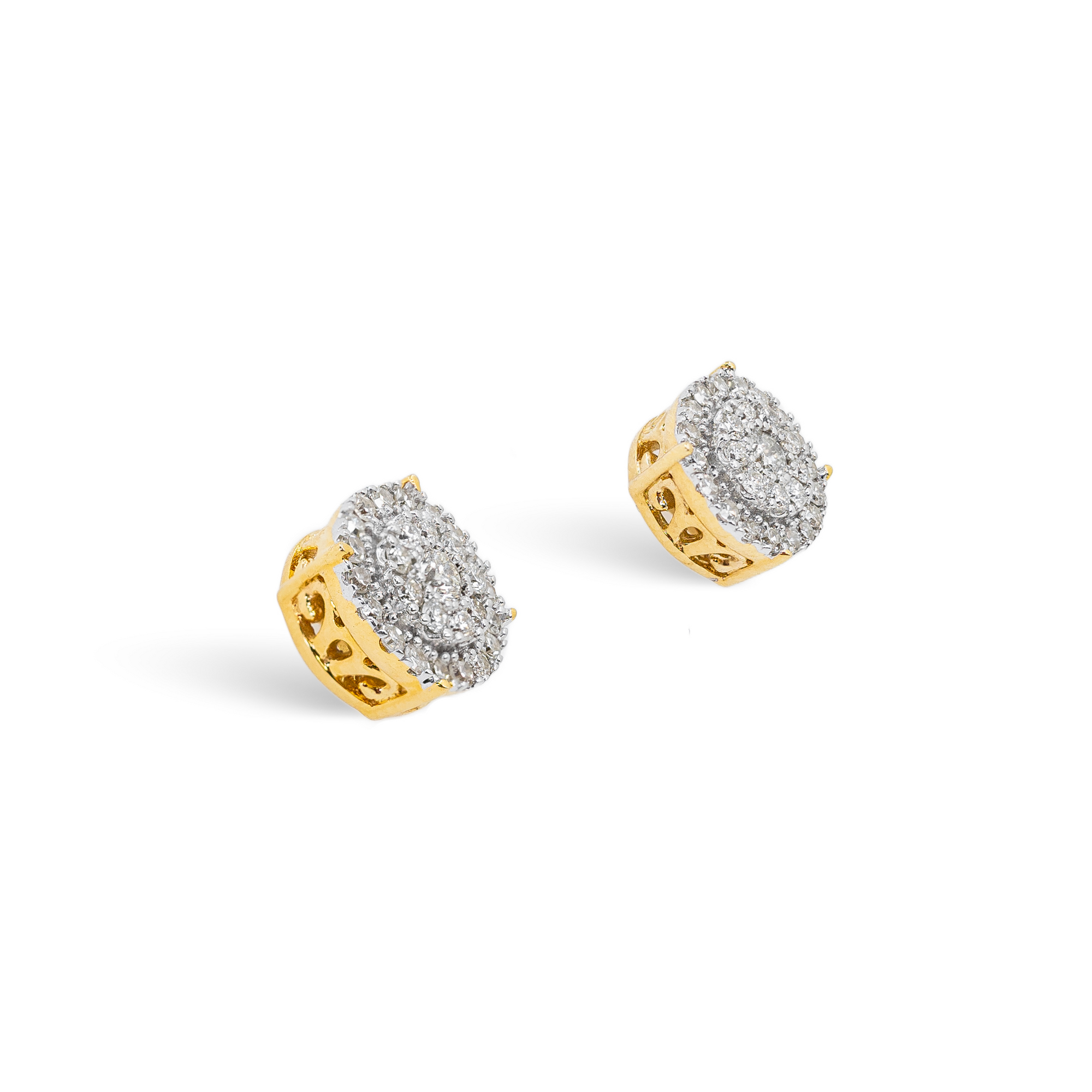 Diamond Round Cluster Earrings 0.53 ctw