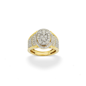 Diamond Oval Cluster Pinky ring 2.00 ctw