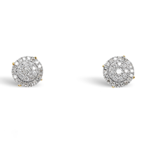 Diamond Round Cluster Earrings 0.53 ctw