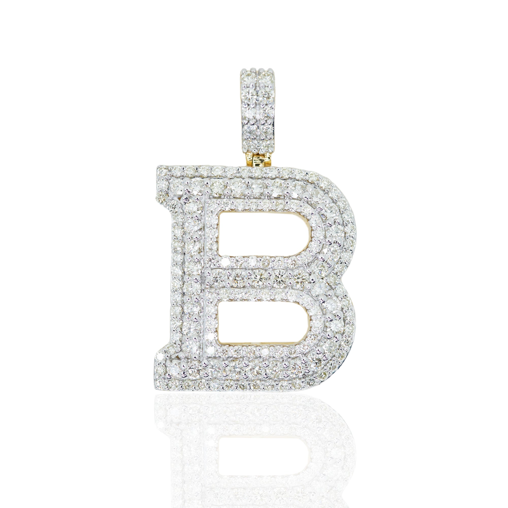 Diamond B initial letter Pendant 2.63 ctw