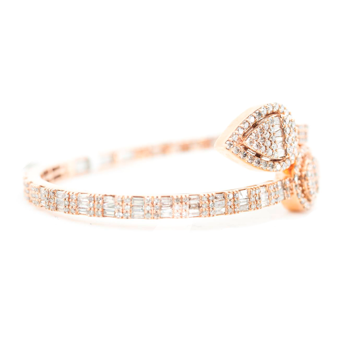Diamond Baguette Petal Bangle bracelet 6.85 ctw