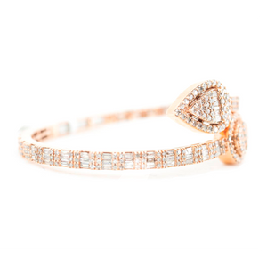 Diamond Baguette Petal Bangle bracelet 6.85 ctw