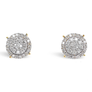 Diamond Round Cluster Earrings 1.05 ctw