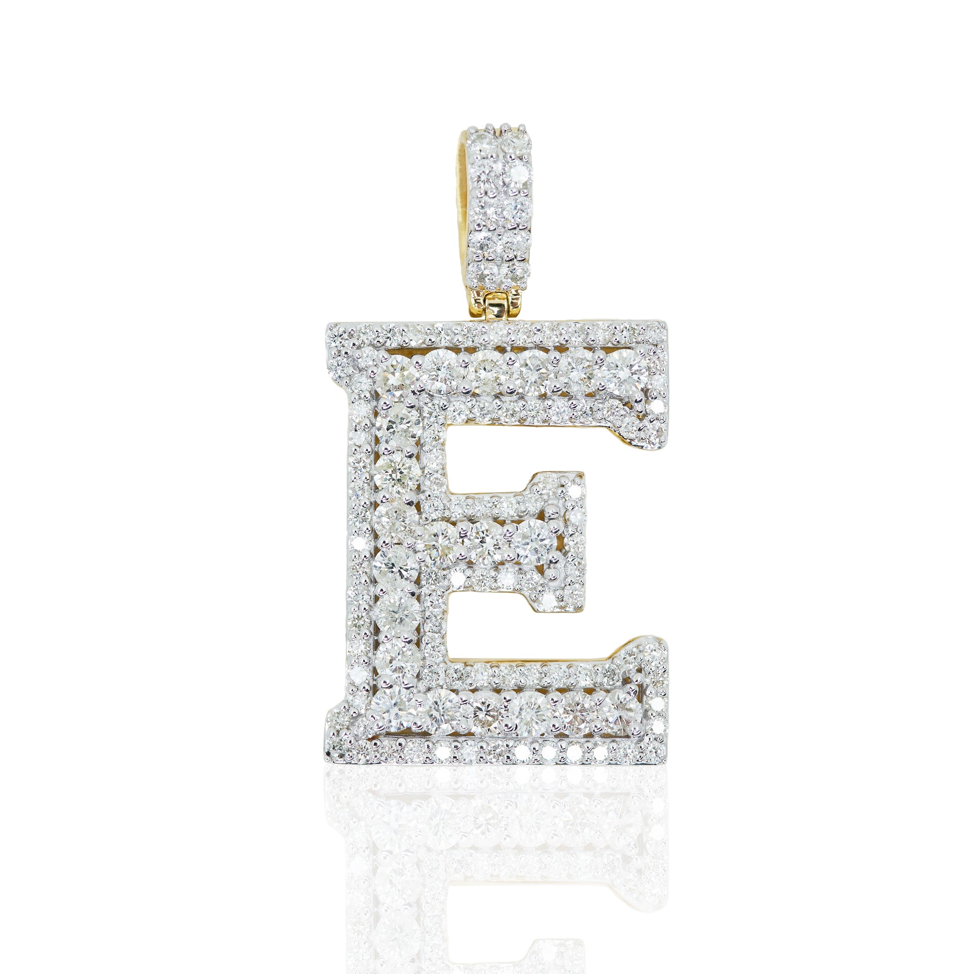 Diamond E Initial Letter Pendant 2.43 ctw