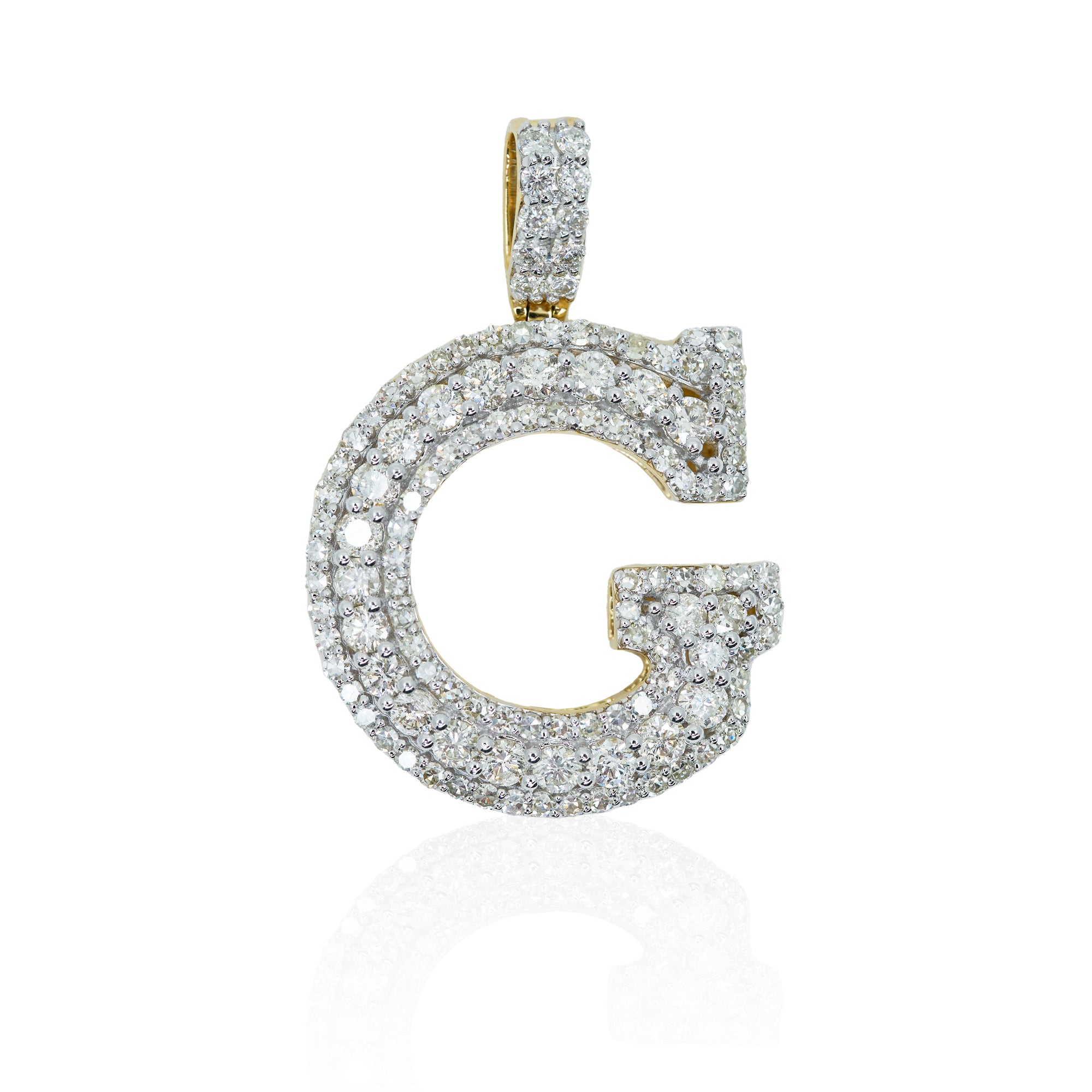 Diamond G Initial Letter Pendant 2.37 ctw