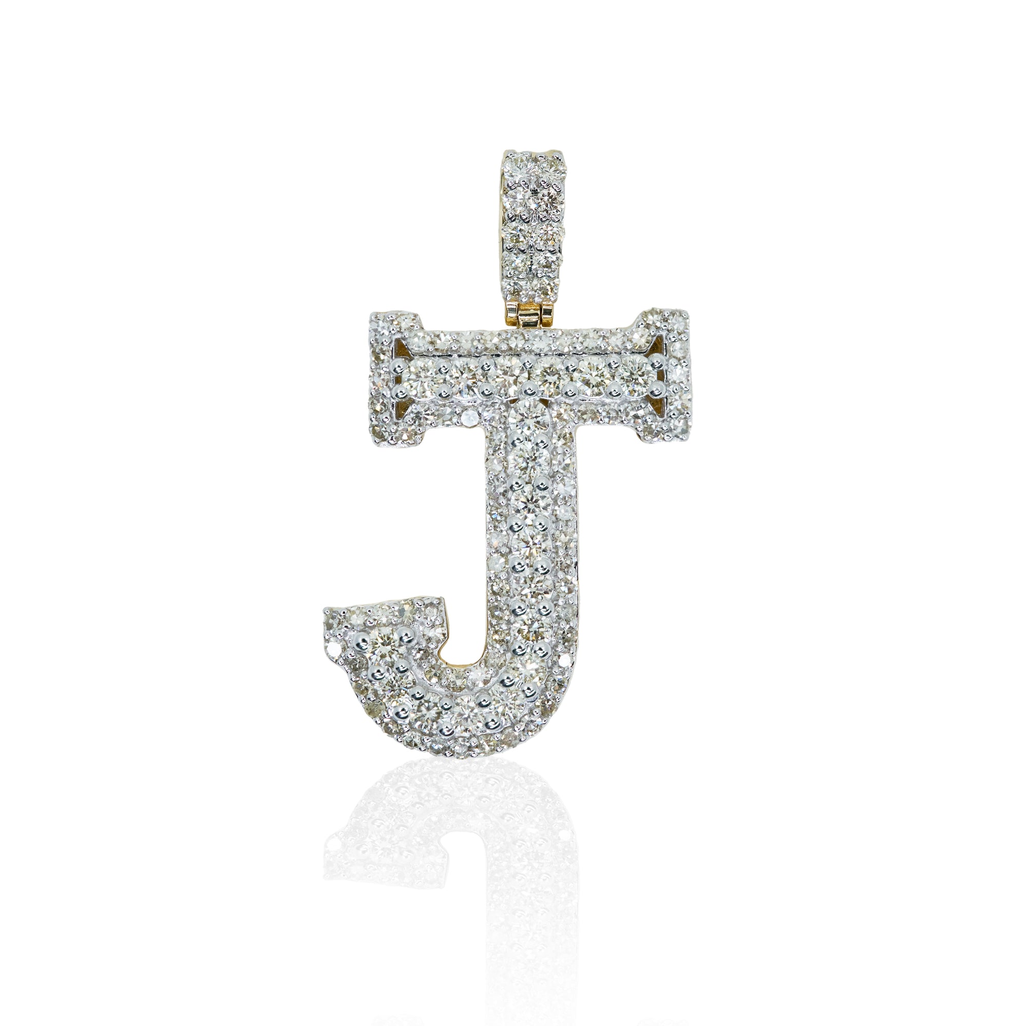 Diamond J Initial letter Pendant 2.00 ctw