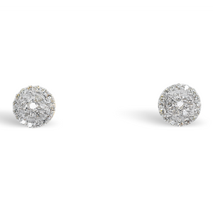 Diamond Cluster Smooth Round Earrings 0.4 ctw