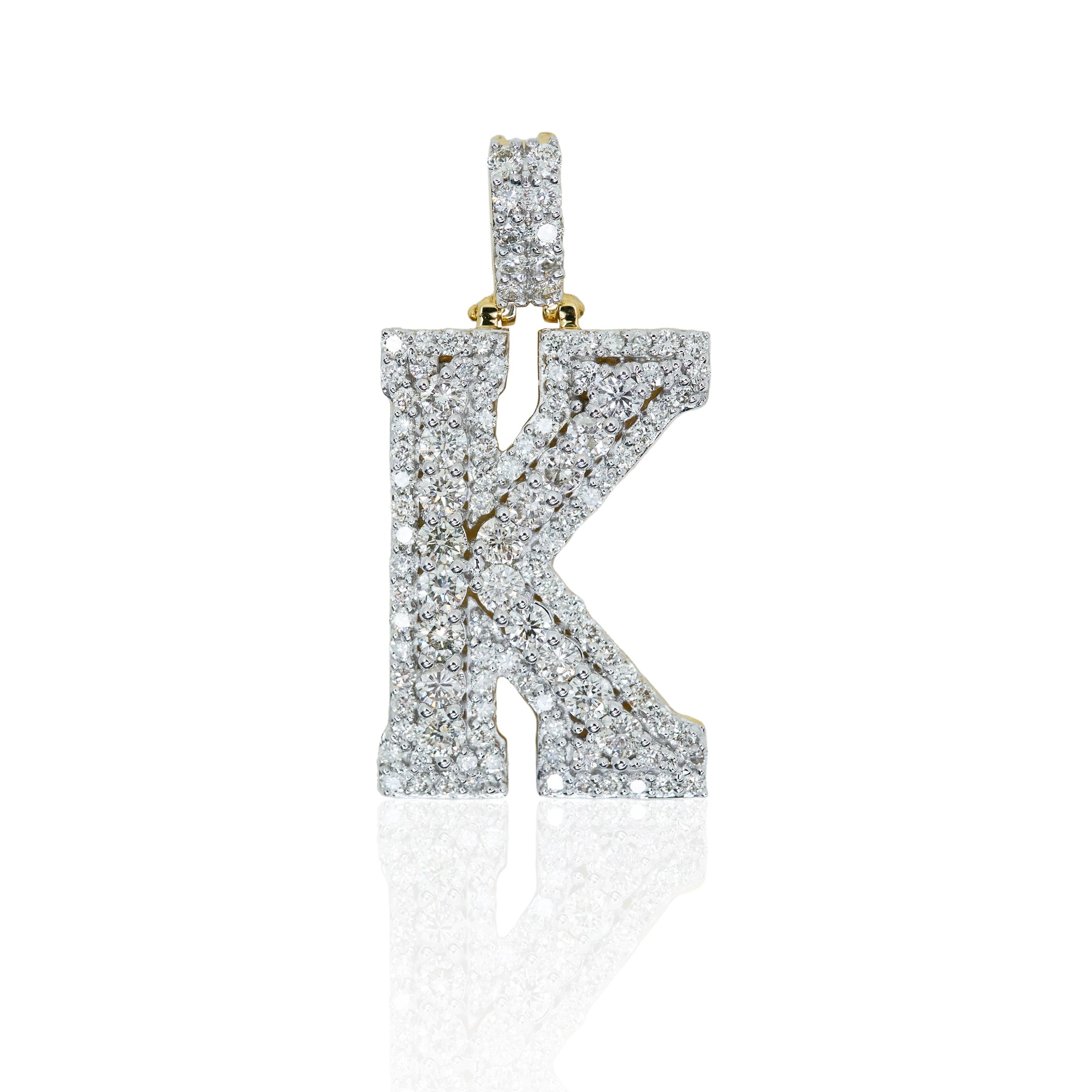 Diamond K Initial letter Pendant 2.13 ctw