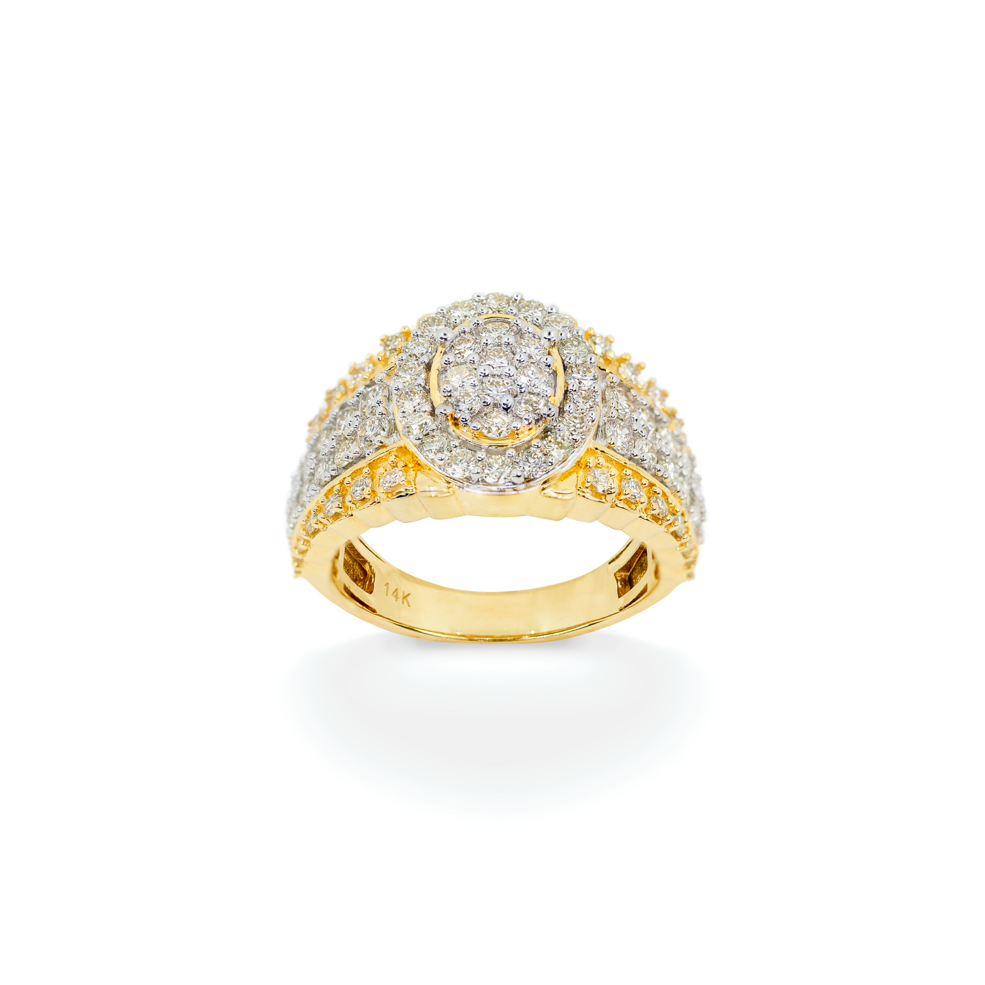 Diamond Two Tone Pinky Ring 1.74 ctw