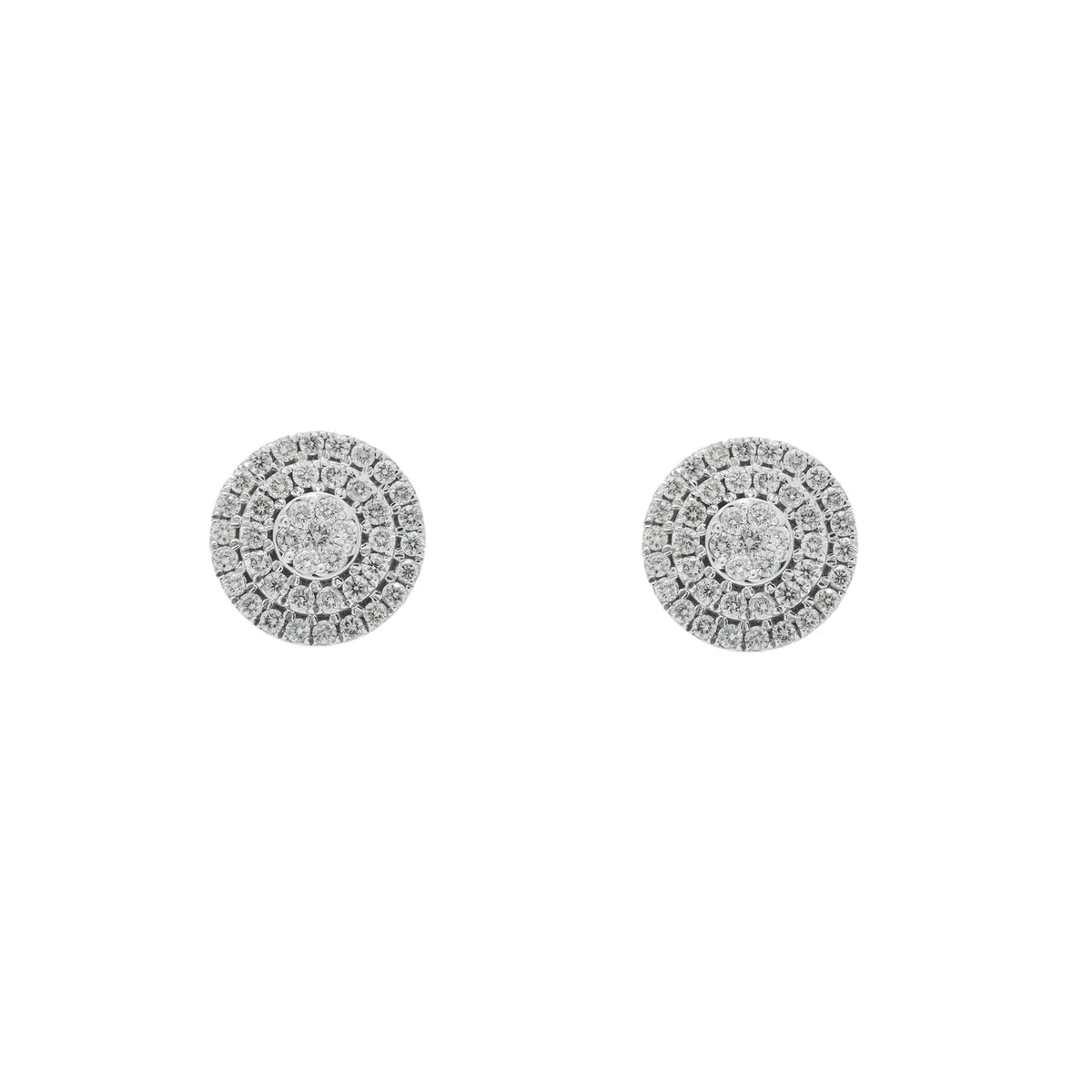 LeRongé Diamond Halo Disc Stud Earrings