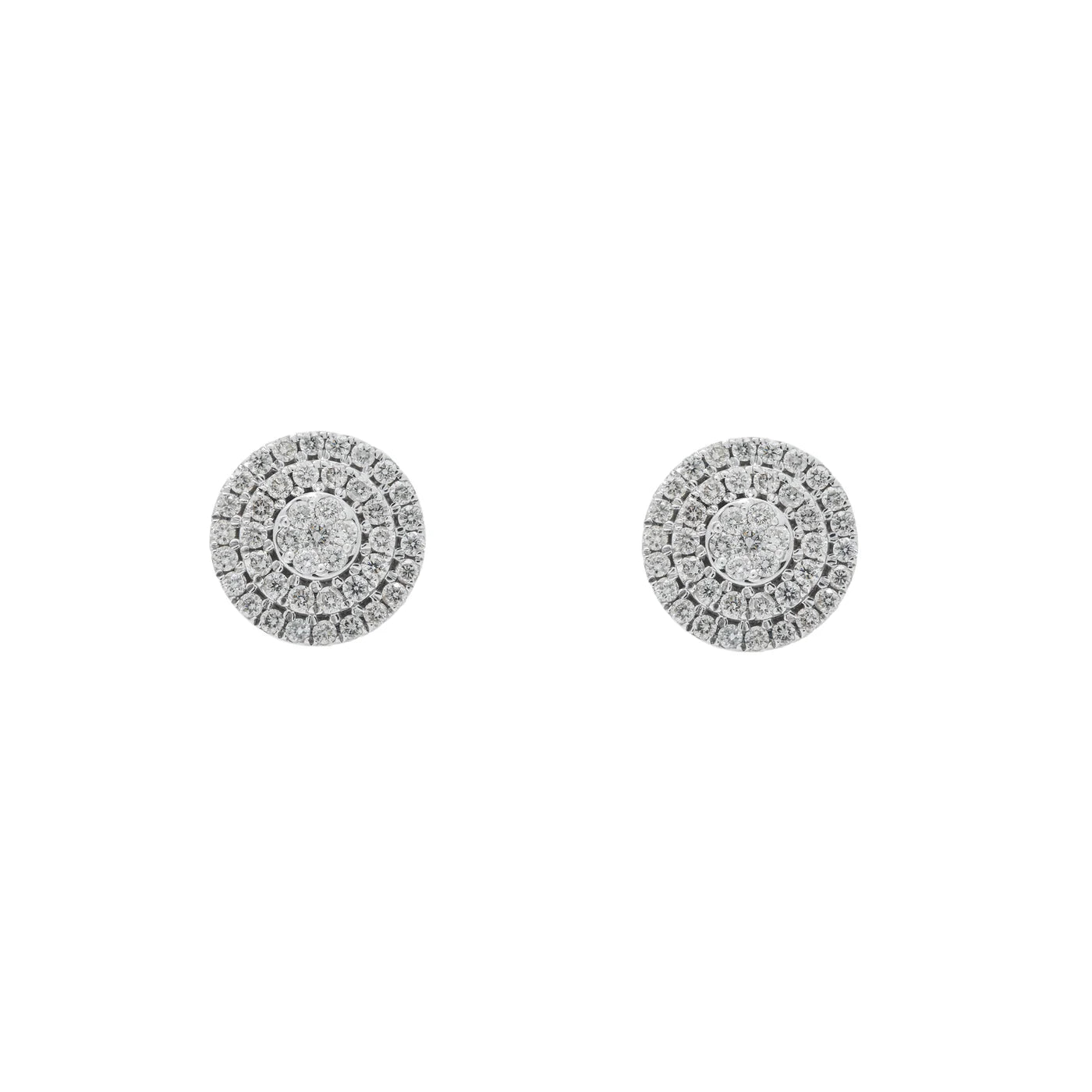 LeRongé Diamond Halo Disc Stud Earrings