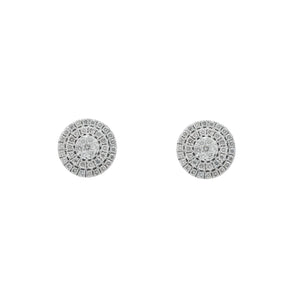 LeRongé Diamond Halo Disc Stud Earrings