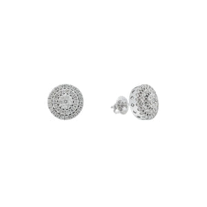 LeRongé Diamond Halo Disc Stud Earrings