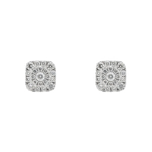 LeRongé Diamond Carré Halo Studs