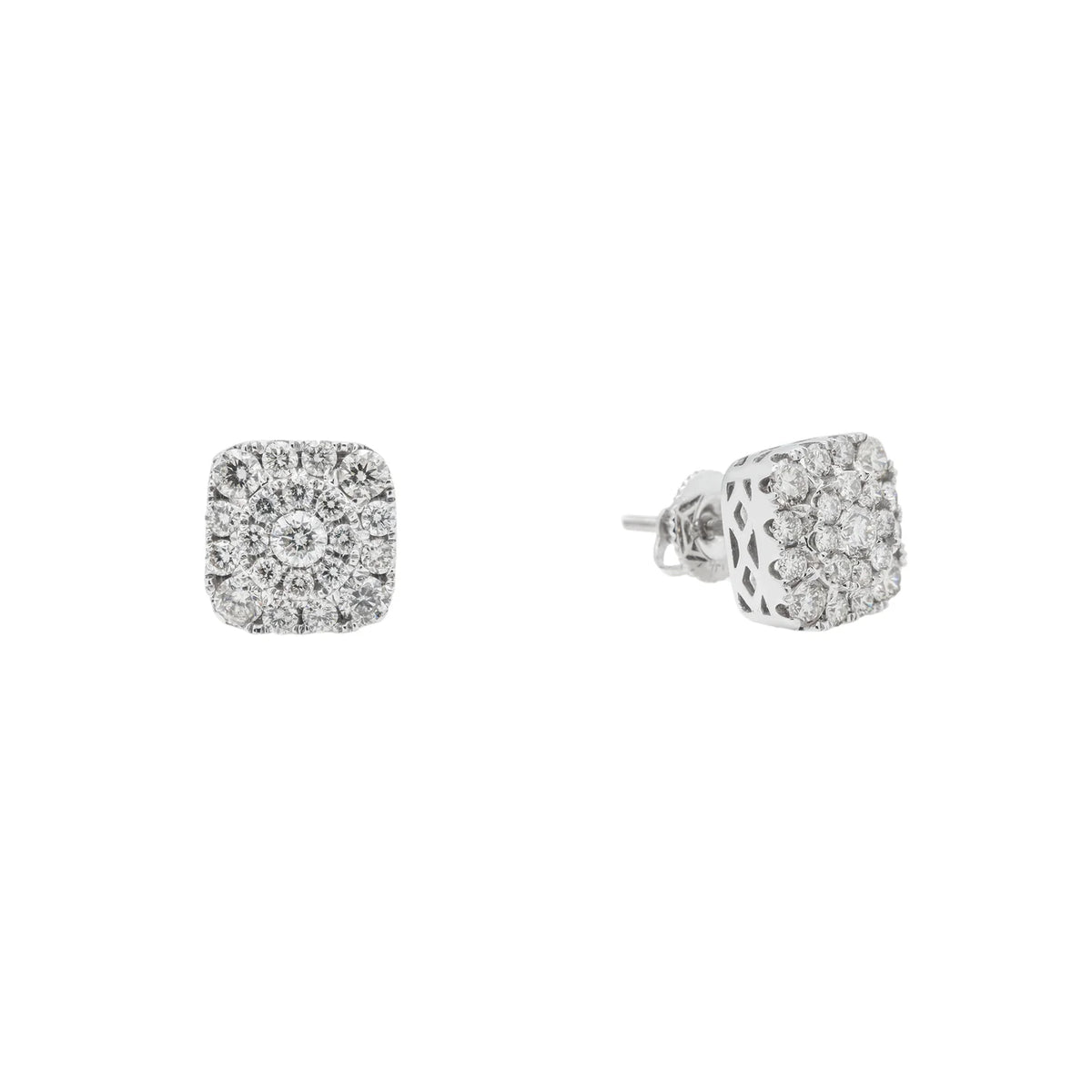 LeRongé Diamond Carré Halo Studs