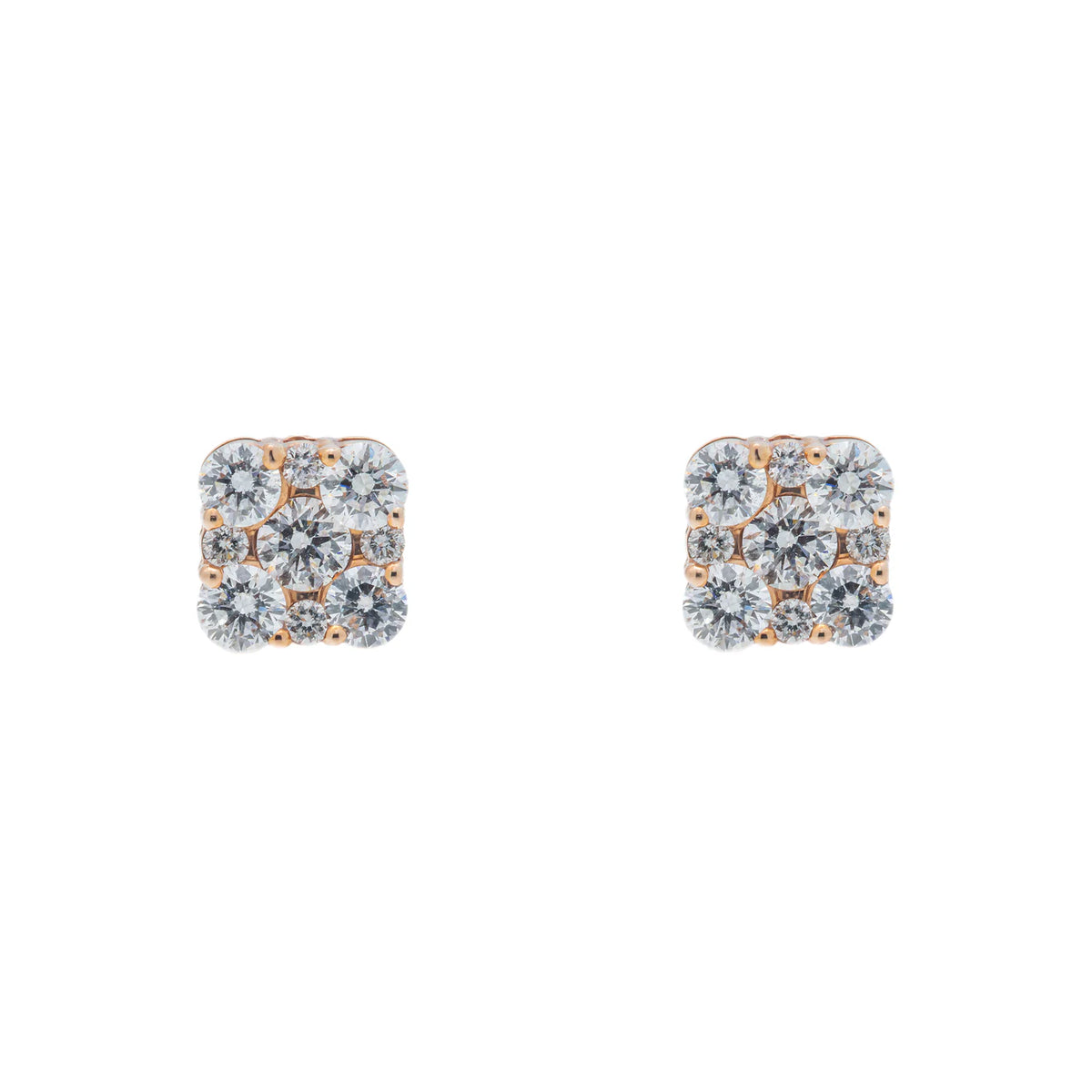 LeRongé Cushion Cluster Stud Earrings
