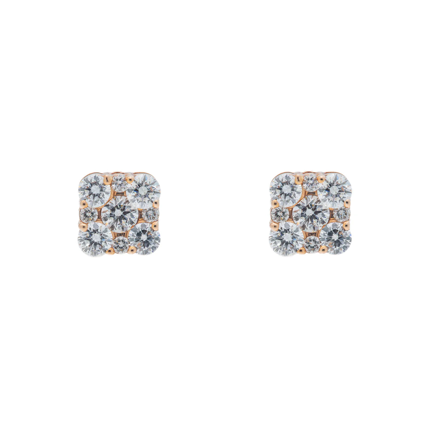 LeRongé Cushion Cluster Stud Earrings