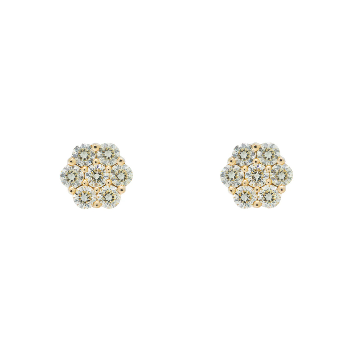 LeRongé Diamond Floral Cluster Stud Earrings