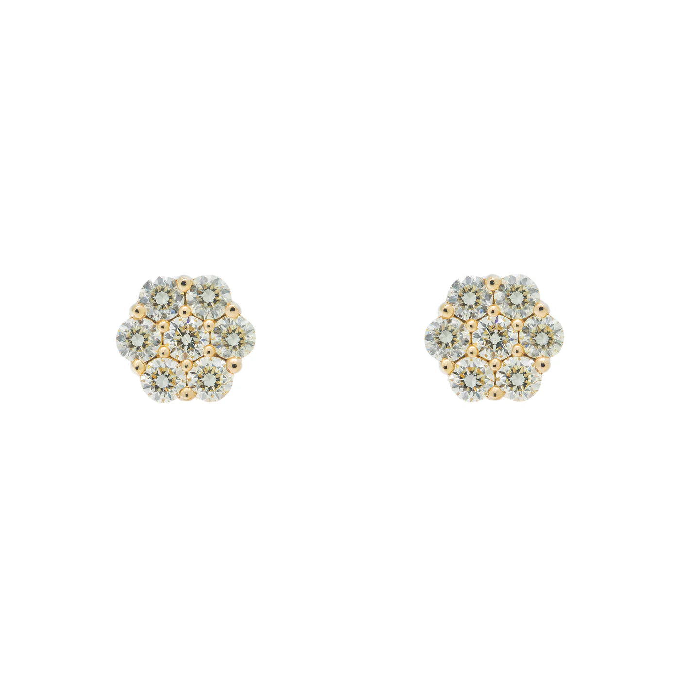 LeRongé Diamond Floral Cluster Stud Earrings