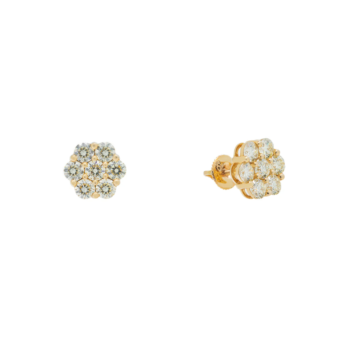 LeRongé Diamond Floral Cluster Stud Earrings