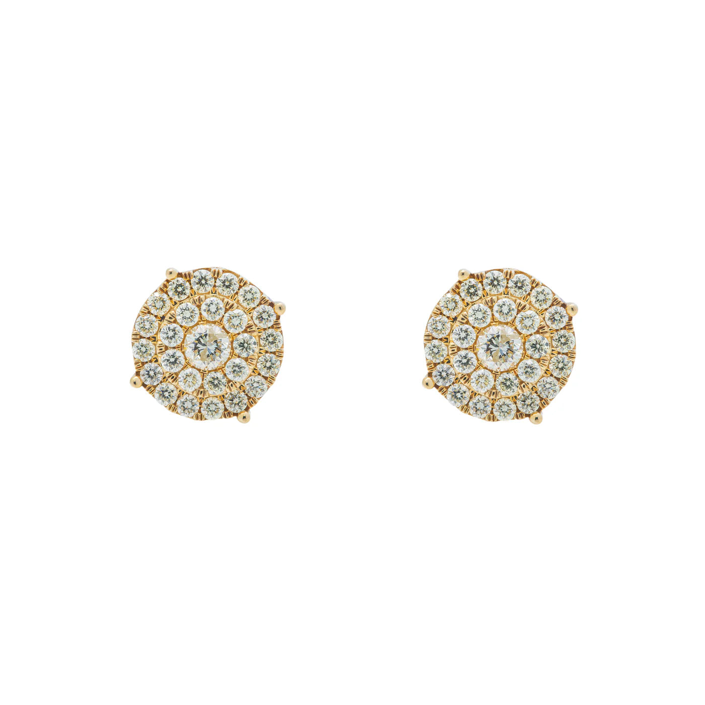 LeRongé Diamond Multi-Row Cluster Stud Earrings