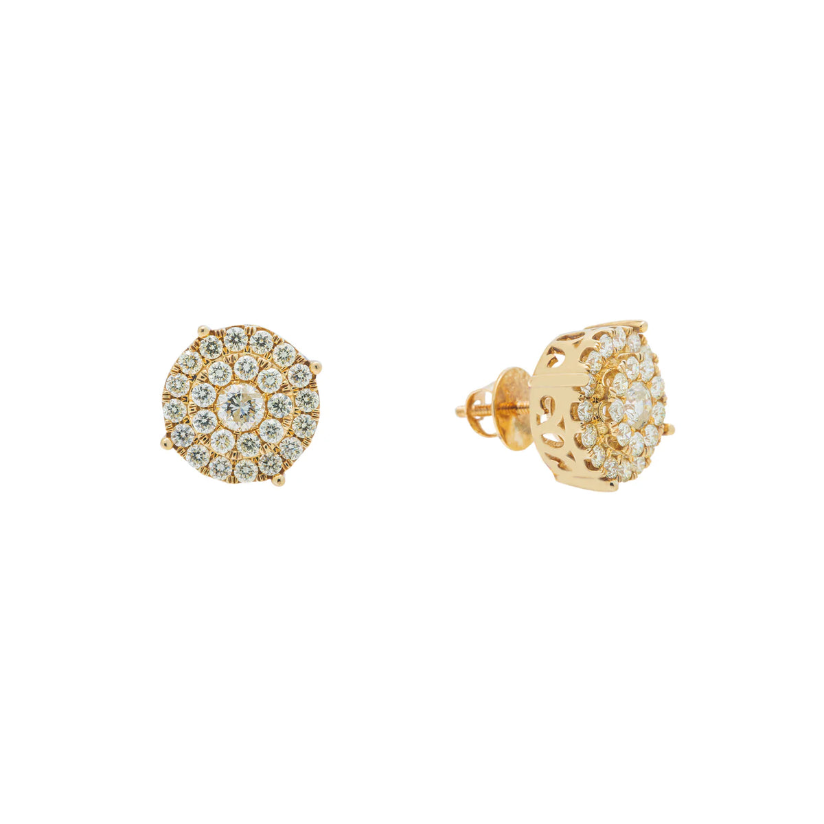 LeRongé Diamond Multi-Row Cluster Stud Earrings