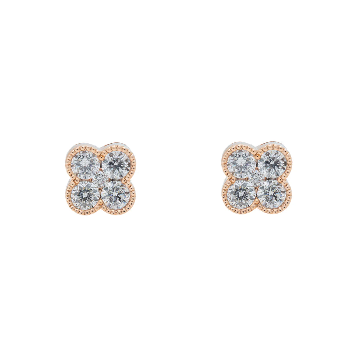 LeRongé Diamond Clover Stud Earrings