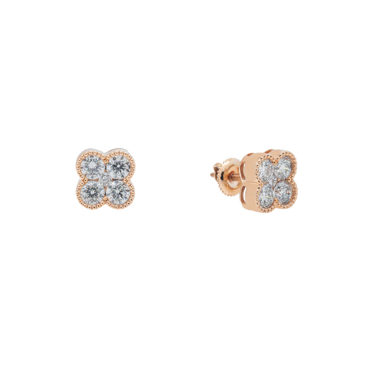 LeRongé Diamond Clover Stud Earrings
