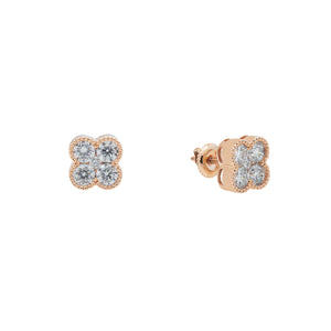 LeRongé Diamond Clover Stud Earrings