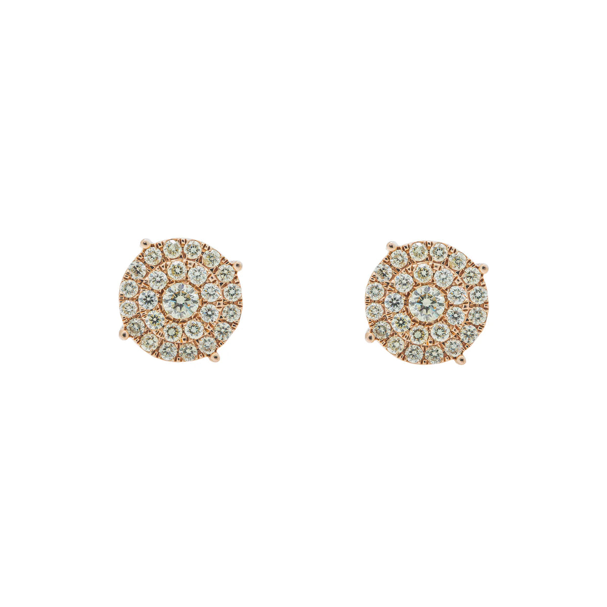 LeRongé Diamond Multi-Row Halo Stud Earrings