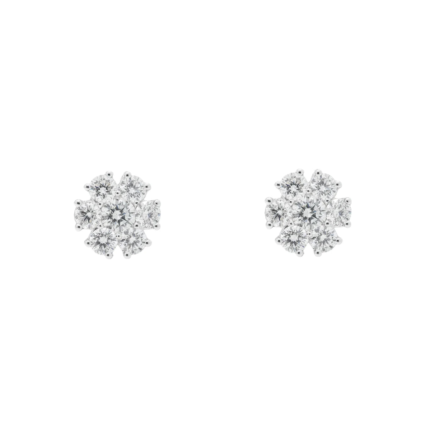 LeRongé Diamond Floral Cluster Stud Earrings