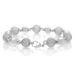 LeRongé Pearl & Diamond Ball Bracelet