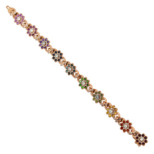 LeRongé flower diamond gemstone bracelet